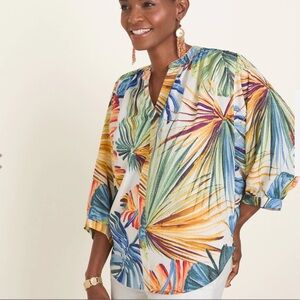 Chico’s flowy palm print blouse
